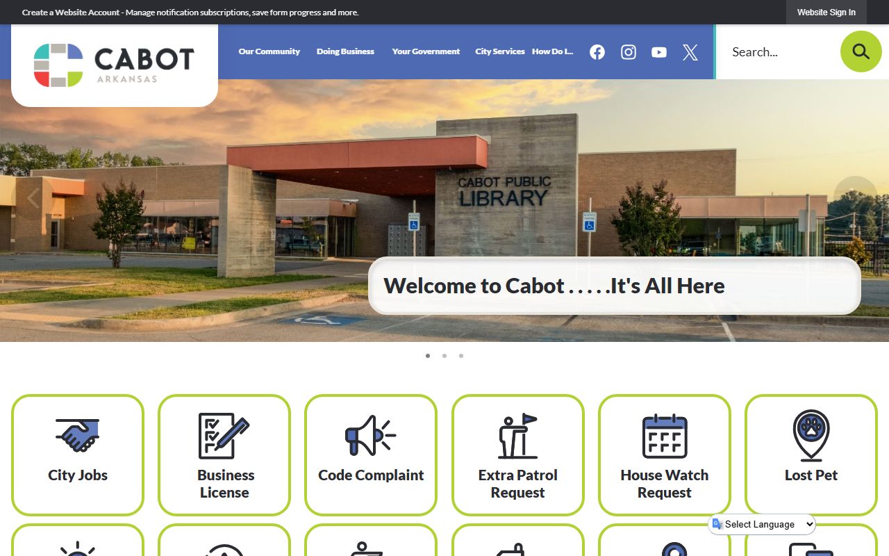 City of Cabot official website