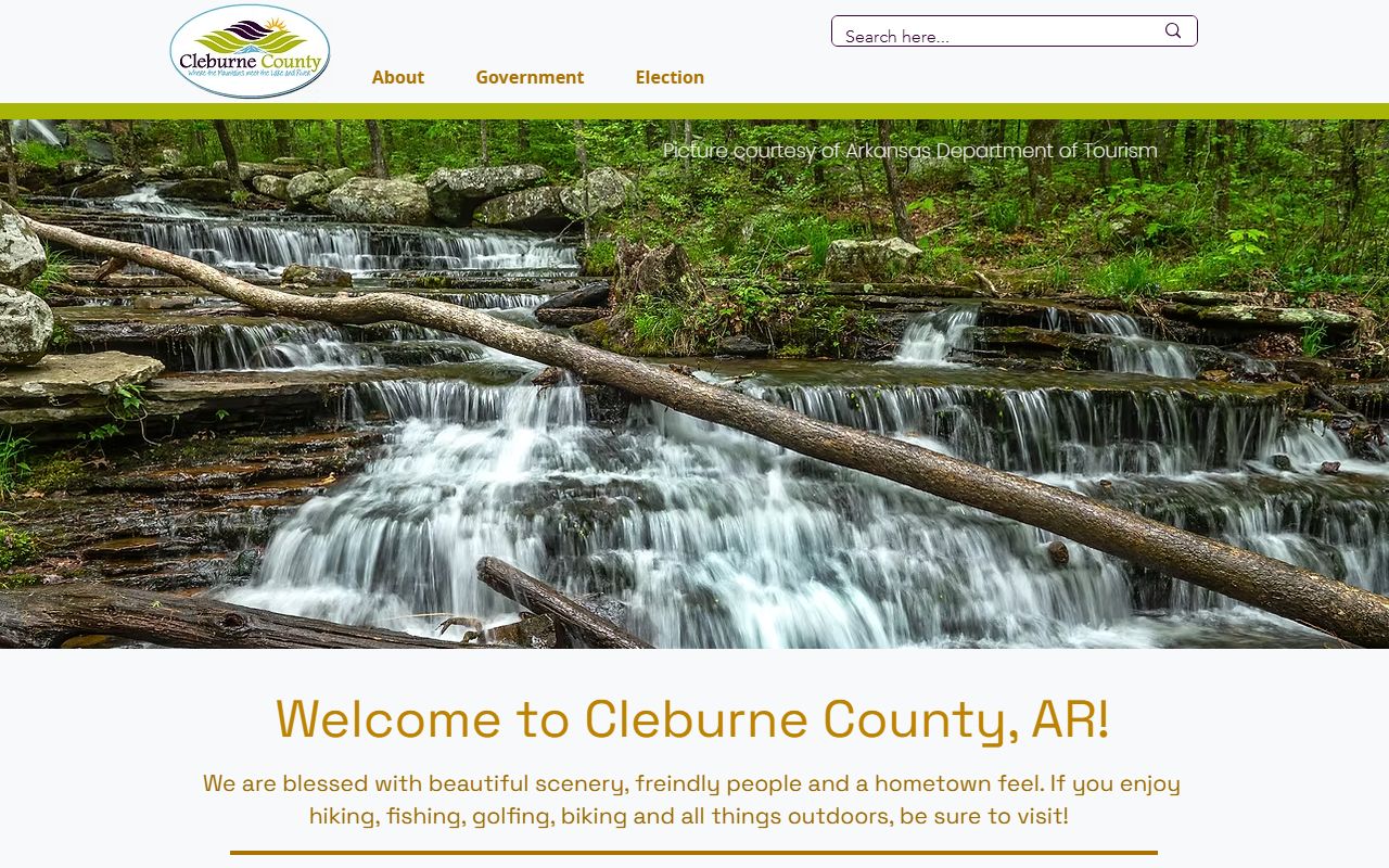 Cleburne County Arkansas official website showing county government services