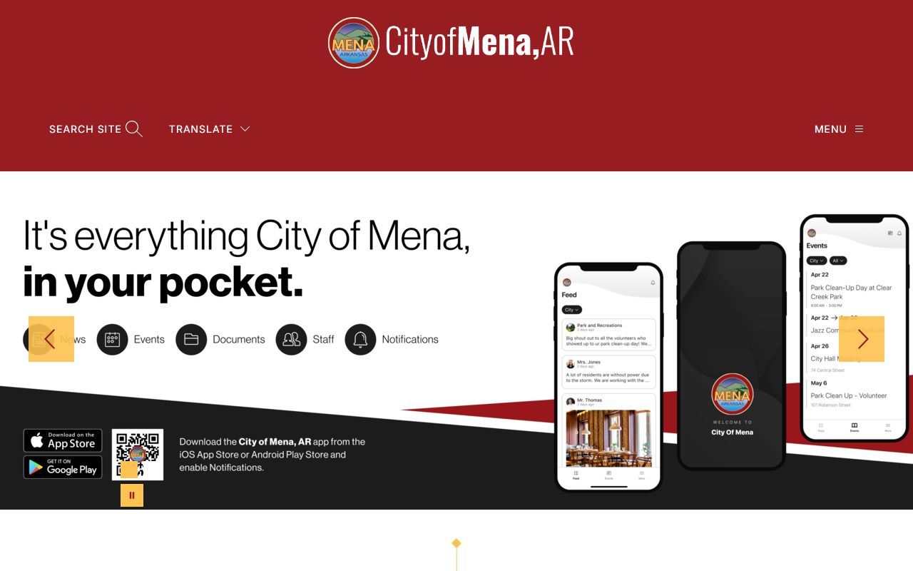 City of Mena, county seat of Polk County Arkansas