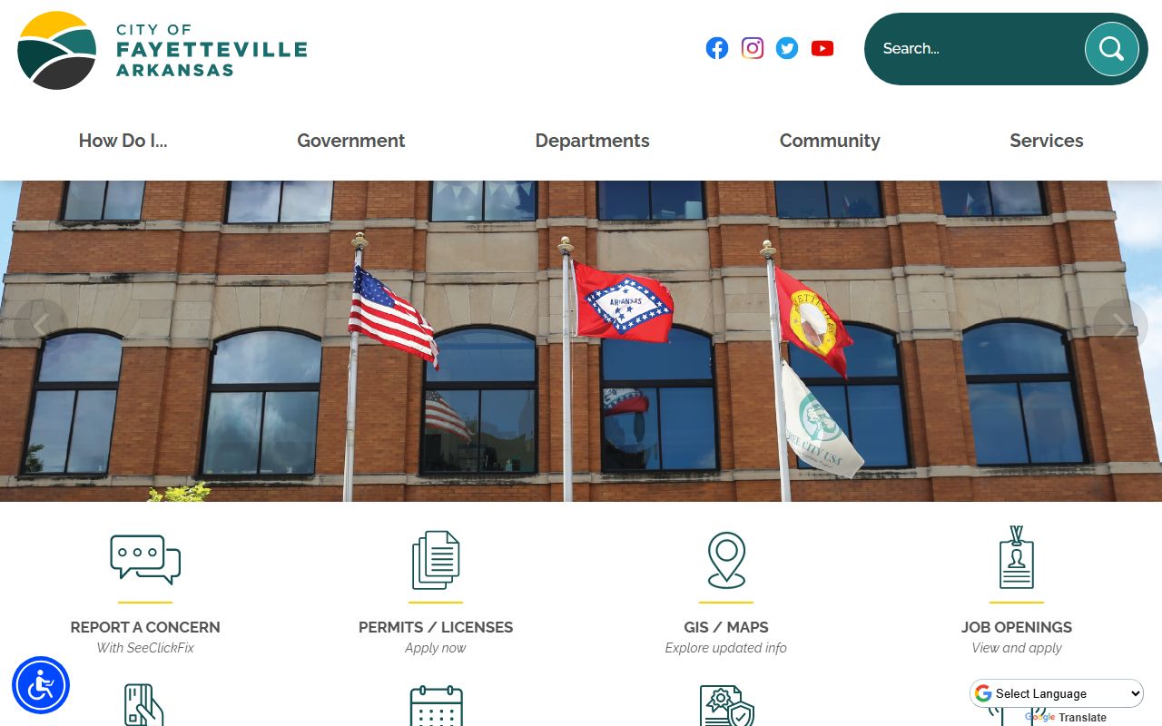 City of Fayetteville, Arkansas official website for Washington County marriage records